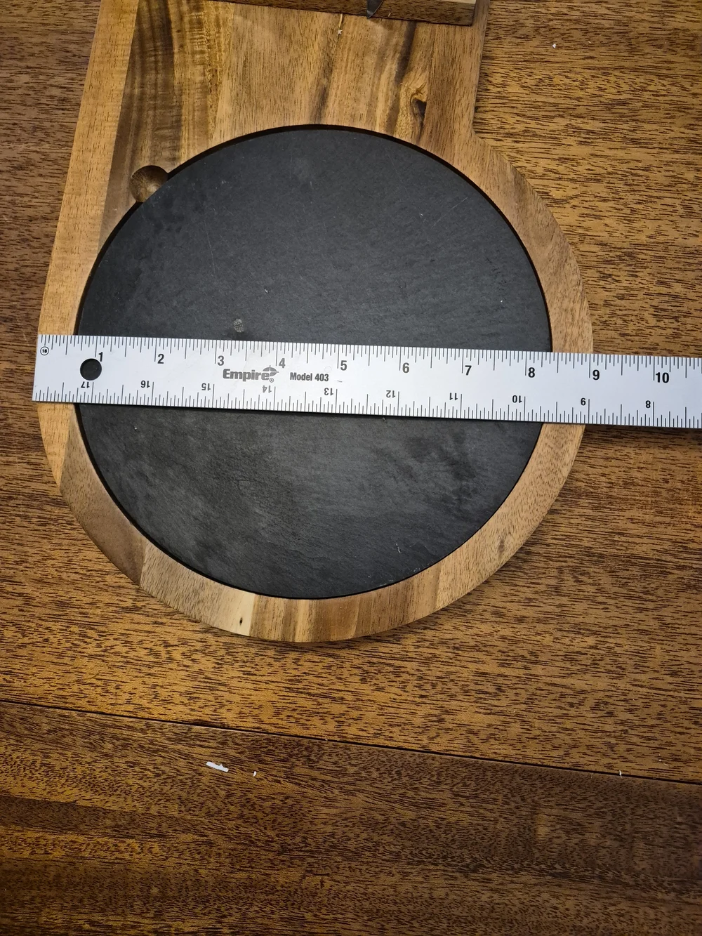 Acacia Wood Cheese Board with Black Slate Removable  Insert & Magnet Knife Hold